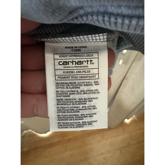Carhartt WIP X INVINCIBLE Pigment Dyed Sweatshirt Mirror m med - Picture 5 of 13